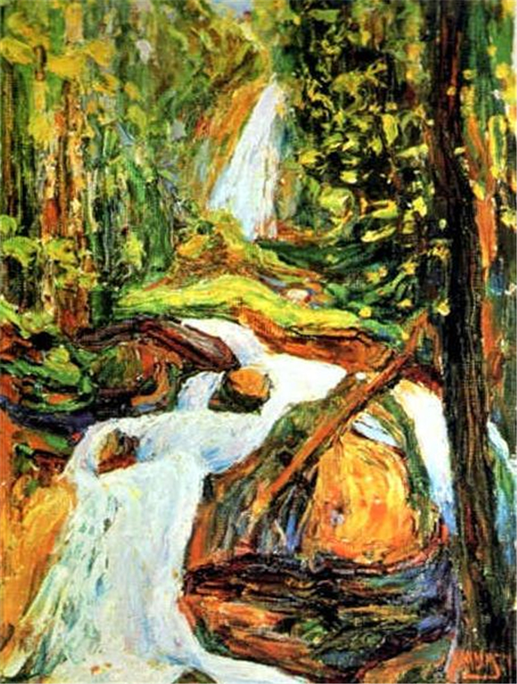 Kochel - Waterfall I 1900 Wassily Kandinsky Oil Painting